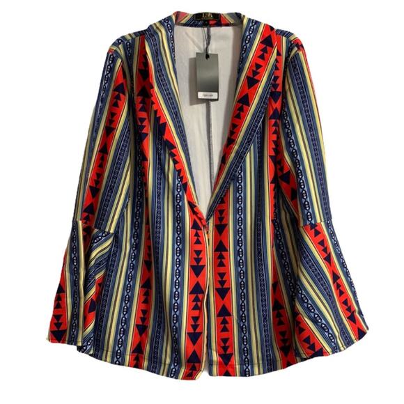 L&B Aztec Bell Sleeve Blazer-Small - Picture 3 of 6